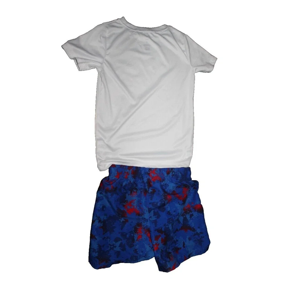 Under Armour Freedom Boys Sz 6 Swim Set Shirt & Swim Trunks  UPF 50